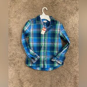 Boys Cat & Jack Button Down Shirt size 8/10 NWT blue/teal
